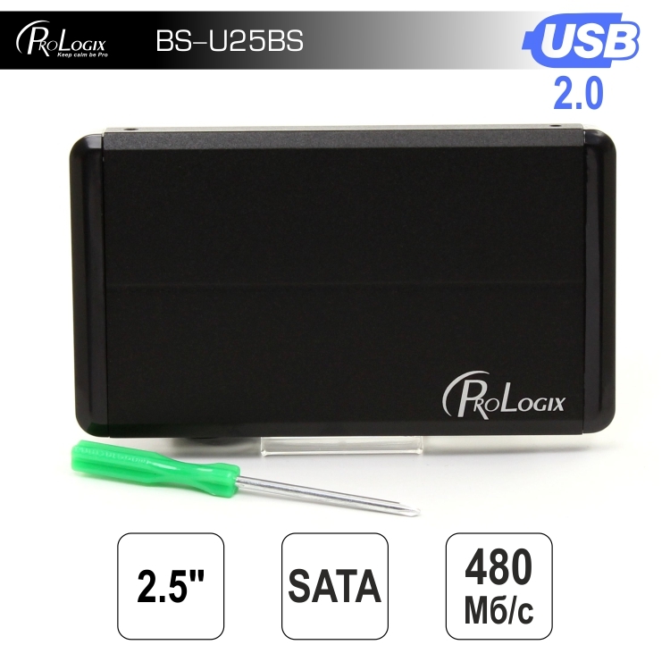 Внешний карман ProLogix SATA HDD 2.5&quot;, USB 2.0, Black [BS-U25BS]
